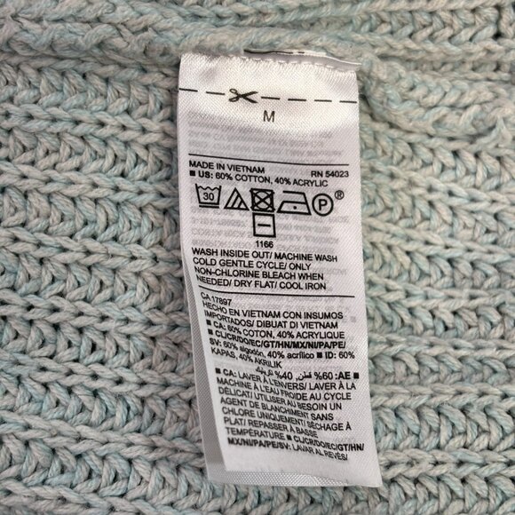 Old Navy Sweater Medium Blue V-Neck Cotton Blend Long Sleeve Pullover Women's - Picture 9 of 9